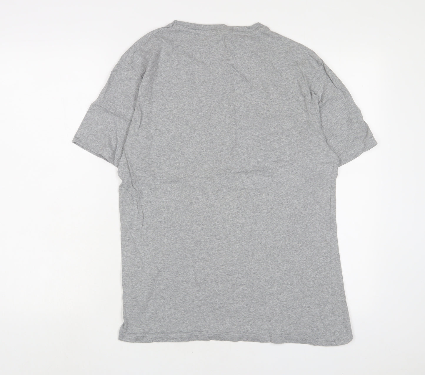 Zara Mens Grey Cotton T-Shirt Size M Crew Neck