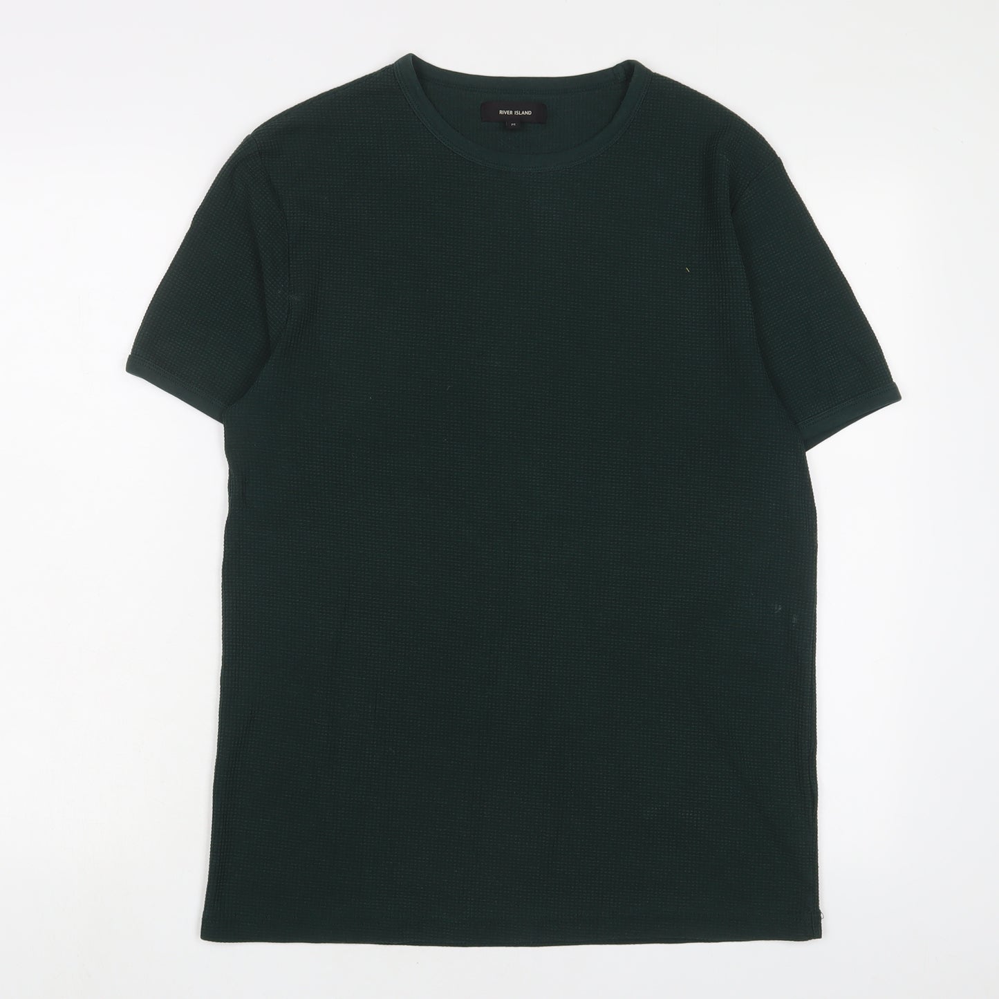 River Island Mens Green Cotton T-Shirt Size M Crew Neck