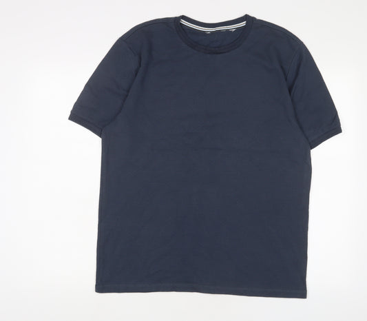 NEXT Mens Blue Cotton T-Shirt Size M Crew Neck