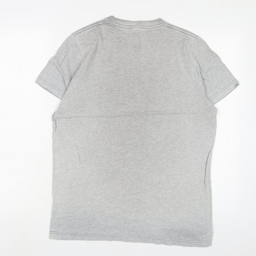 Hollister Mens Grey Cotton T-Shirt Size M Crew Neck