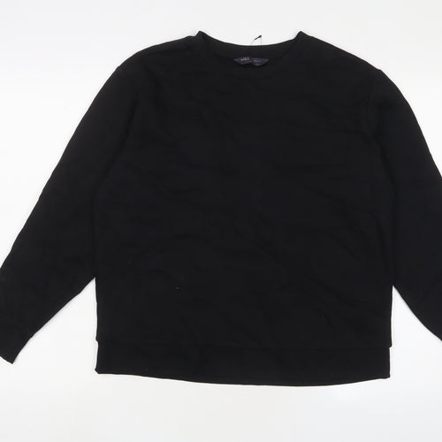 Marks and Spencer Womens Black Cotton Pullover Sweatshirt Size M Pullover