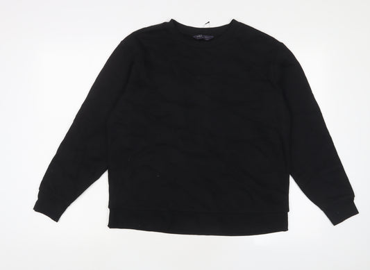 Marks and Spencer Womens Black Cotton Pullover Sweatshirt Size M Pullover