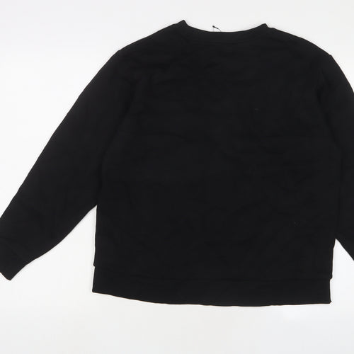 Marks and Spencer Womens Black Cotton Pullover Sweatshirt Size M Pullover