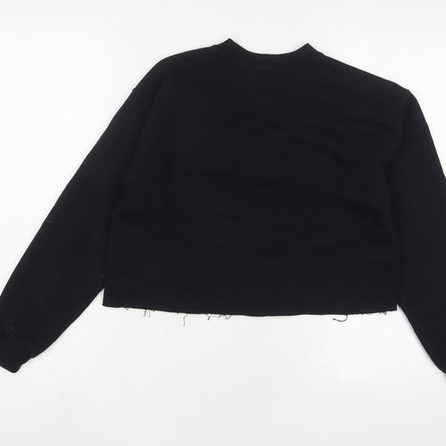 Miss Selfridge Womens Black Cotton Pullover Sweatshirt Size M Pullover