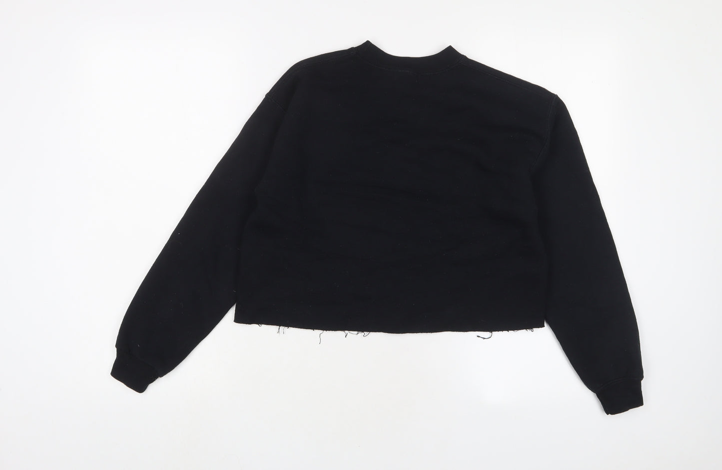 Miss Selfridge Womens Black Cotton Pullover Sweatshirt Size M Pullover