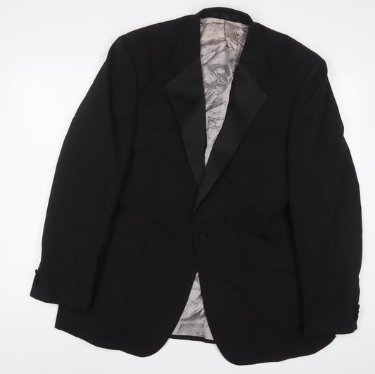 Sovereign Code Mens Black Wool Jacket Suit Jacket Size 44 Regular