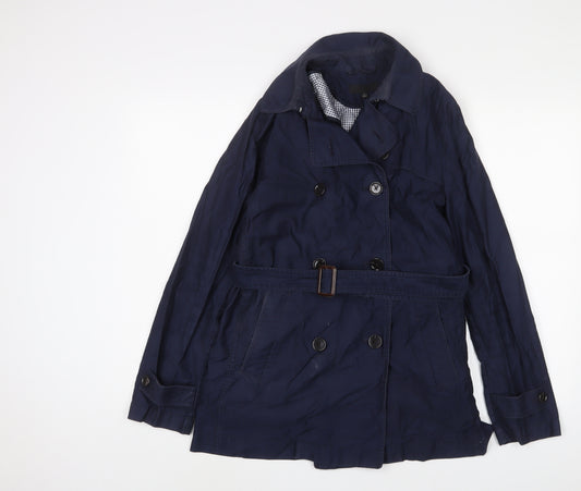 Uniqlo Womens Blue Jacket Size S Button - Belted