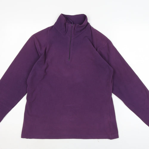 Outdoors Womens Purple Mock Neck Polyester Pullover Jumper Size 12