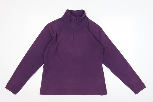 Outdoors Womens Purple Mock Neck Polyester Pullover Jumper Size 12