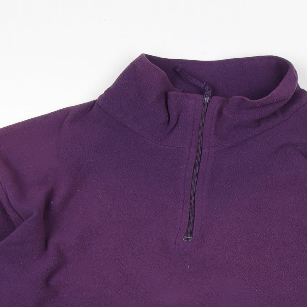 Outdoors Womens Purple Mock Neck Polyester Pullover Jumper Size 12