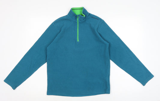 DECATHLON Womens Blue High Neck Polycarbamide Pullover Jumper Size S