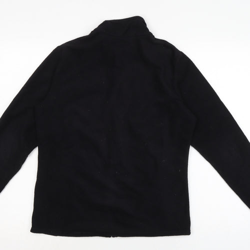 Marks and Spencer Womens Black Mock Neck Polyester Full Zip Jumper Size 12