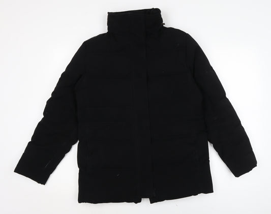 Talbots Womens Black Puffer Jacket Jacket Size S Zip