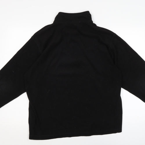 Regatta Mens Black Mock Neck Polyester Pullover Jumper Size L Long Sleeve