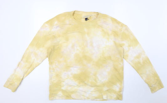 Universal Threads Womens Yellow Cotton Pullover Sweatshirt Size M - Tie Dye