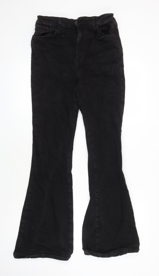 George Womens Black Cotton Bootcut Jeans Size 12 L29.5 in Regular