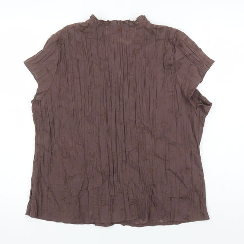 Bonmarché Womens Brown Polyester Tunic Blouse Size 20 V-Neck