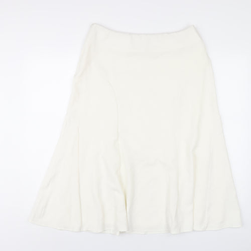 David Nieper Womens White Polyester A-Line Skirt Size 14 Zip