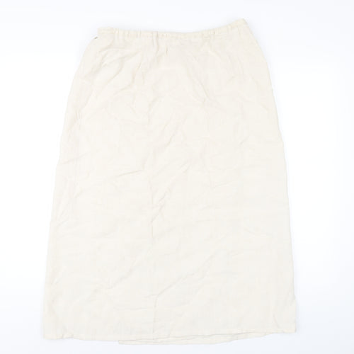 Marks and Spencer Womens Ivory Lyocell Wrap Skirt Size 14 Button