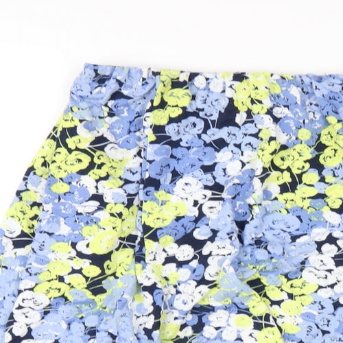 Cotton Traders Womens Blue Floral Viscose A-Line Skirt Size 18