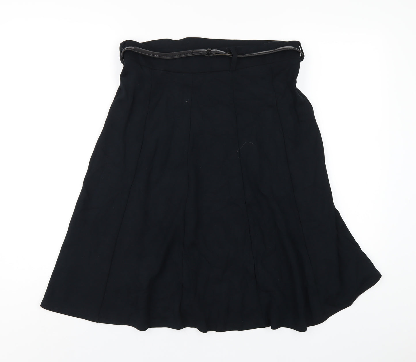 Marks and Spencer Womens Black Viscose A-Line Skirt Size 14