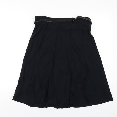 Marks and Spencer Womens Black Viscose A-Line Skirt Size 14