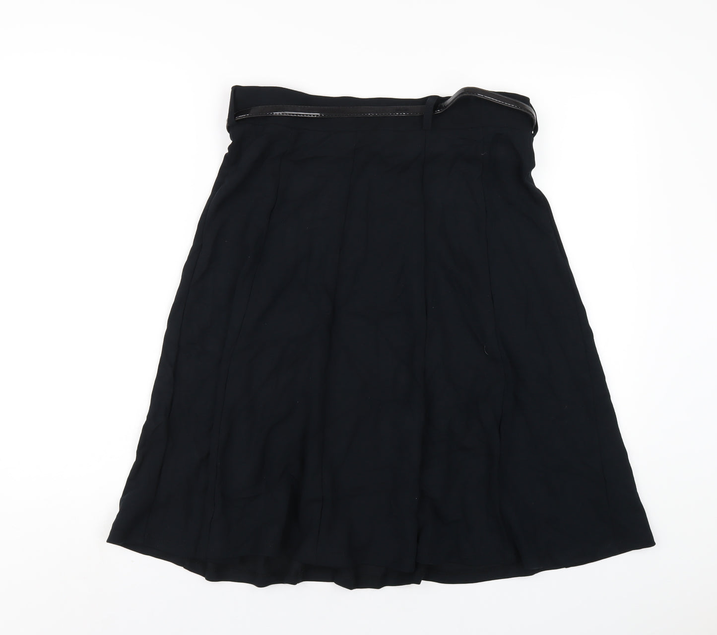 Marks and Spencer Womens Black Viscose A-Line Skirt Size 14