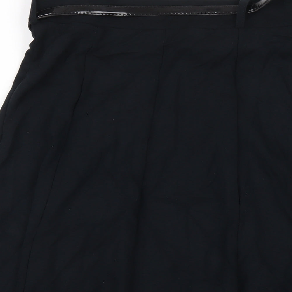 Marks and Spencer Womens Black Viscose A-Line Skirt Size 14