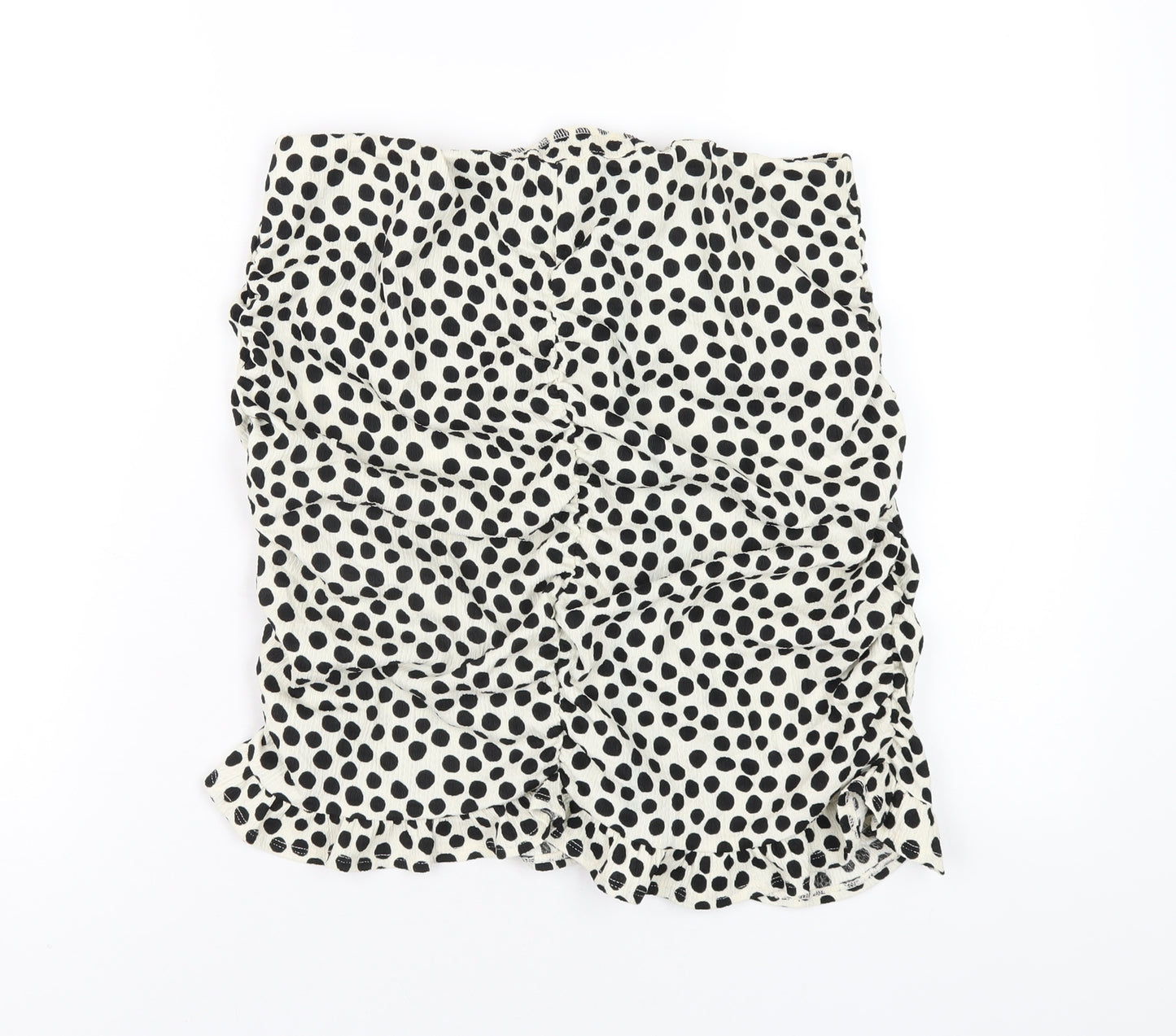 New Look Womens Ivory Polka Dot Polyester Mini Skirt Size 14