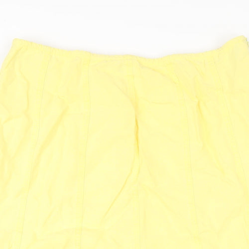 Viyella Womens Yellow Linen A-Line Skirt Size 14 Zip