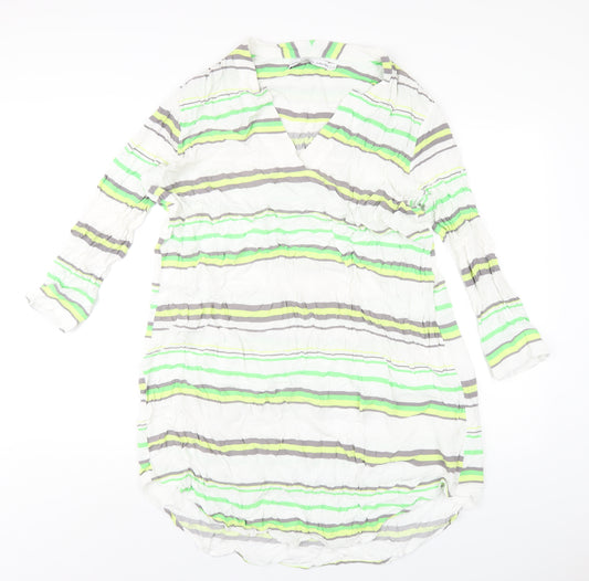 & Other Stories Womens Multicoloured Striped Viscose A-Line Size 12 V-Neck Pullover