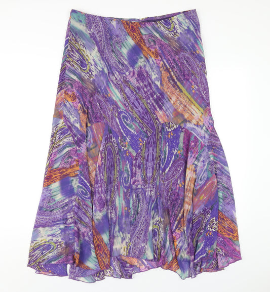 Per Una Womens Multicoloured Geometric Polyester A-Line Skirt Size 16