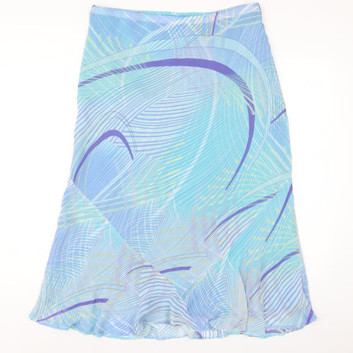 Marks and Spencer Womens Multicoloured Geometric Polyester A-Line Skirt Size 14