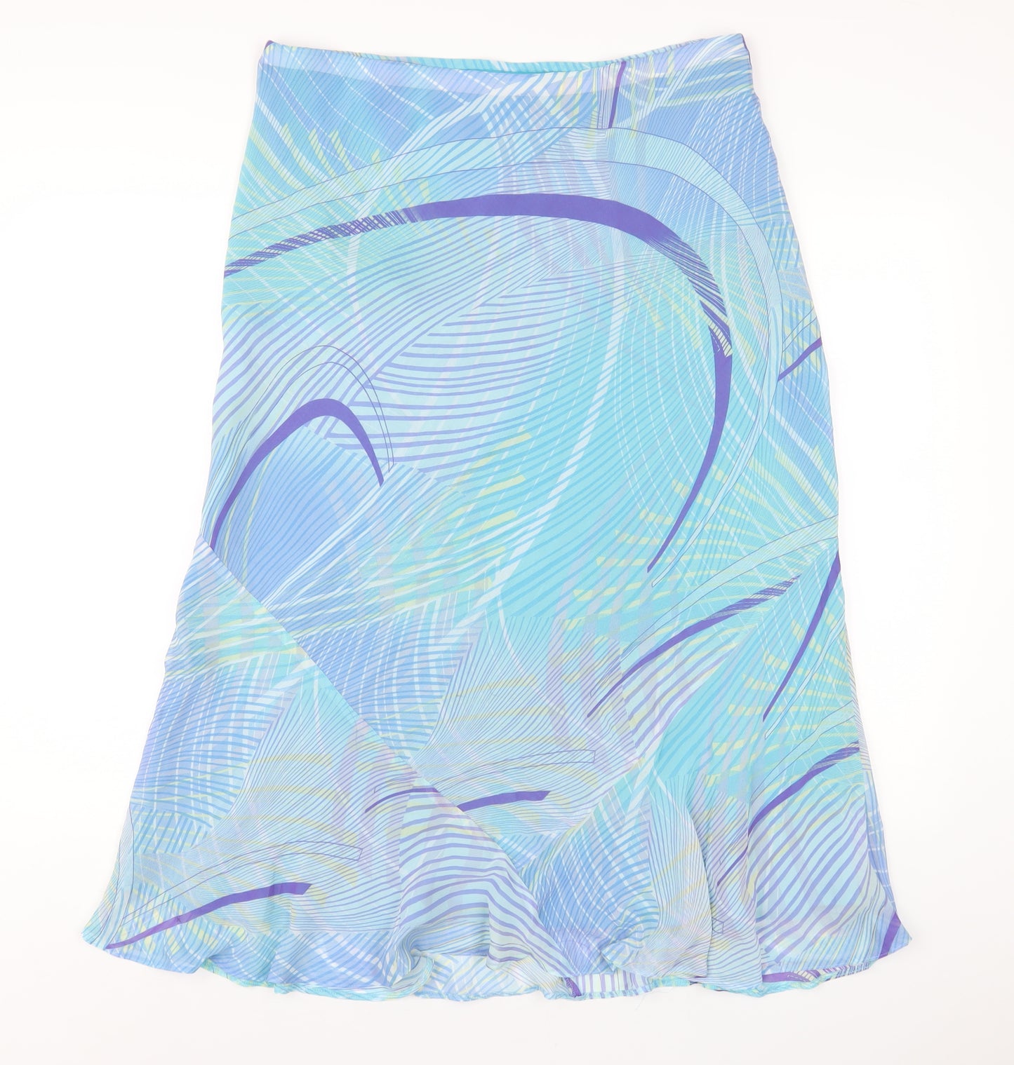 Marks and Spencer Womens Multicoloured Geometric Polyester A-Line Skirt Size 14