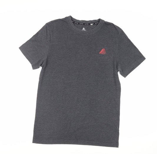 NEXT Mens Grey Cotton T-Shirt Size M Crew Neck