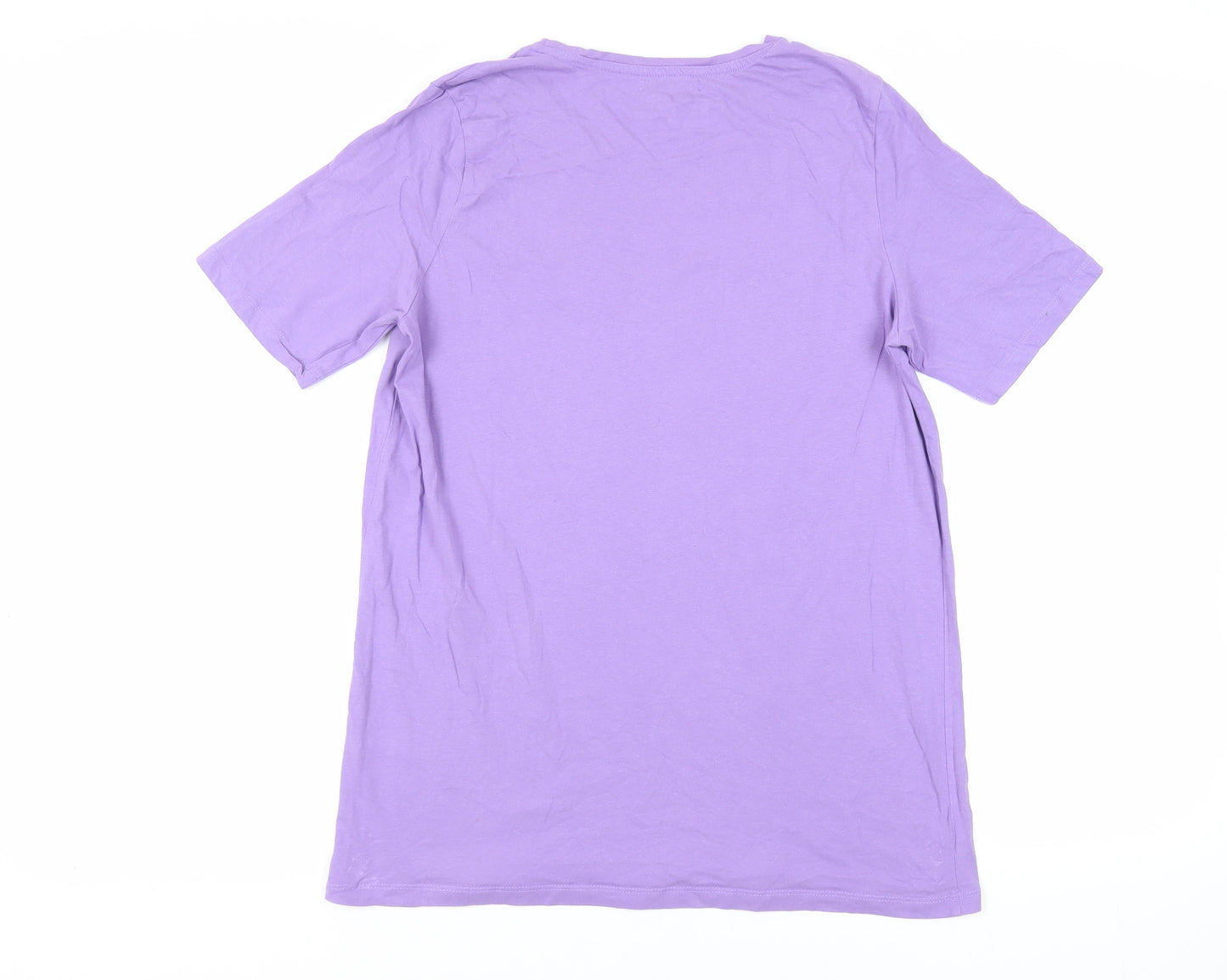 Sinsay Mens Purple Cotton T-Shirt Size M Crew Neck