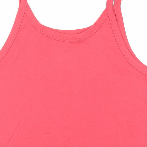 Marks and Spencer Womens Red Cotton Camisole Tank Size 22 Scoop Neck