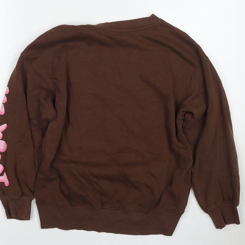 H&M Girls Brown Cotton Pullover Sweatshirt Size 8-9 Years Pullover - Kind Heart Age 8-10 Years