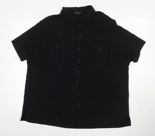 Bonmarché Womens Black Polyester Basic Button-Up Size 22 Collared