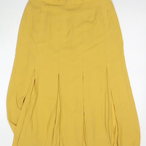 Windsmoor Womens Yellow Polyester Maxi Skirt Size 18 Zip