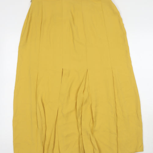 Windsmoor Womens Yellow Polyester Maxi Skirt Size 18 Zip