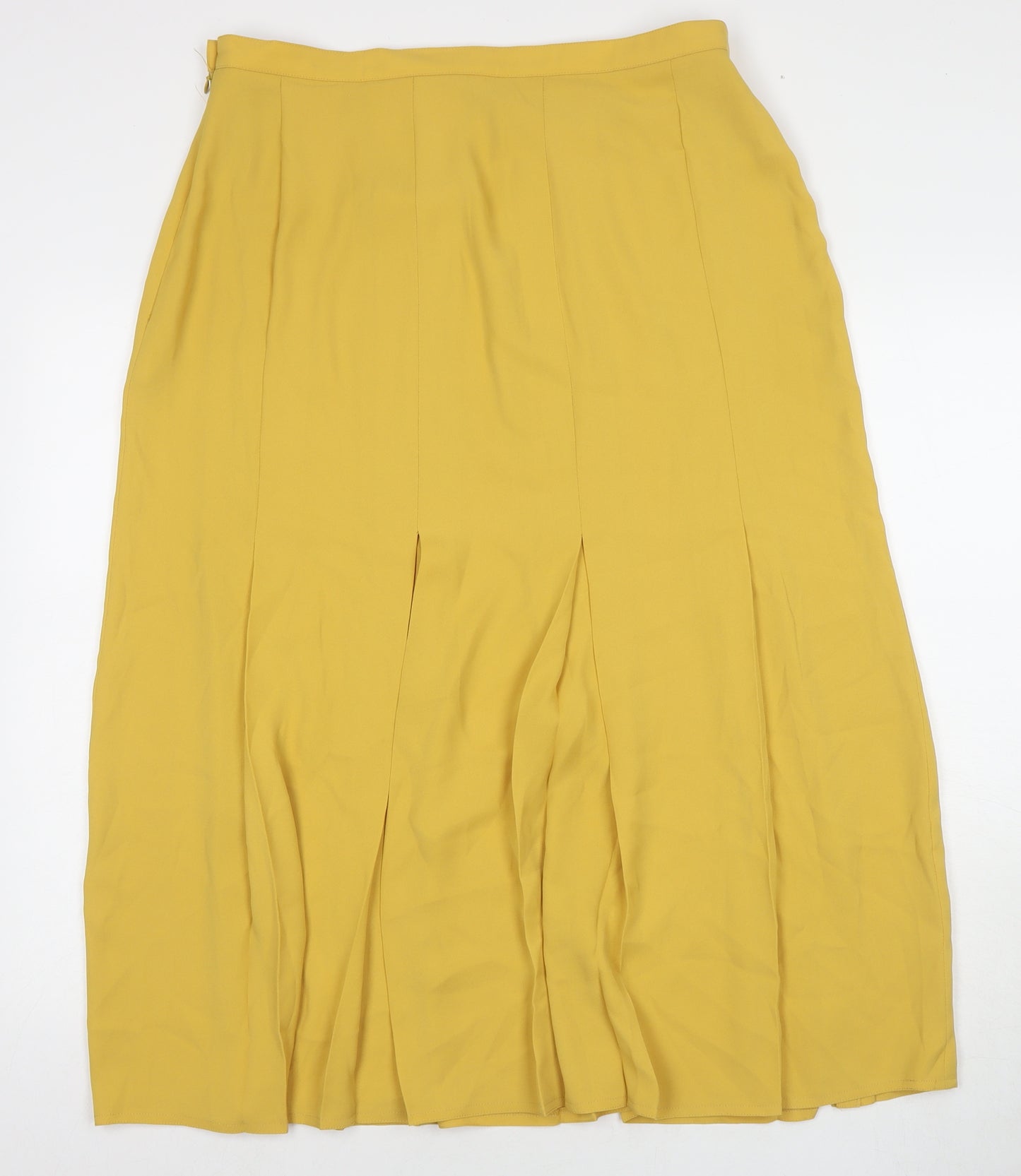 Windsmoor Womens Yellow Polyester Maxi Skirt Size 18 Zip