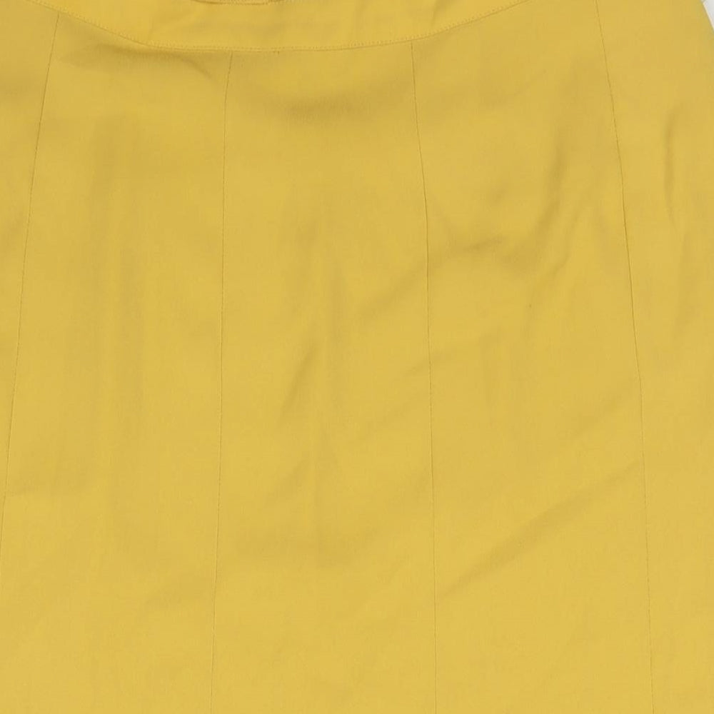 Windsmoor Womens Yellow Polyester Maxi Skirt Size 18 Zip