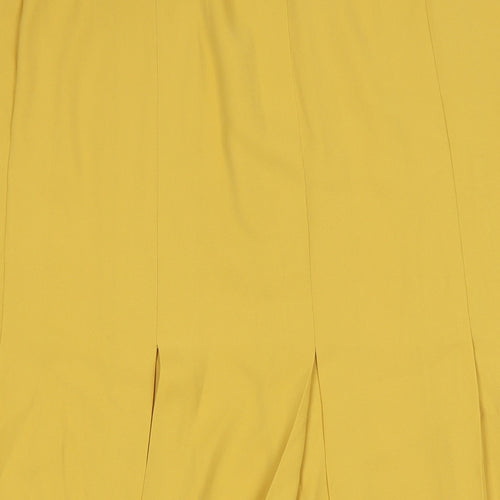 Windsmoor Womens Yellow Polyester Maxi Skirt Size 18 Zip