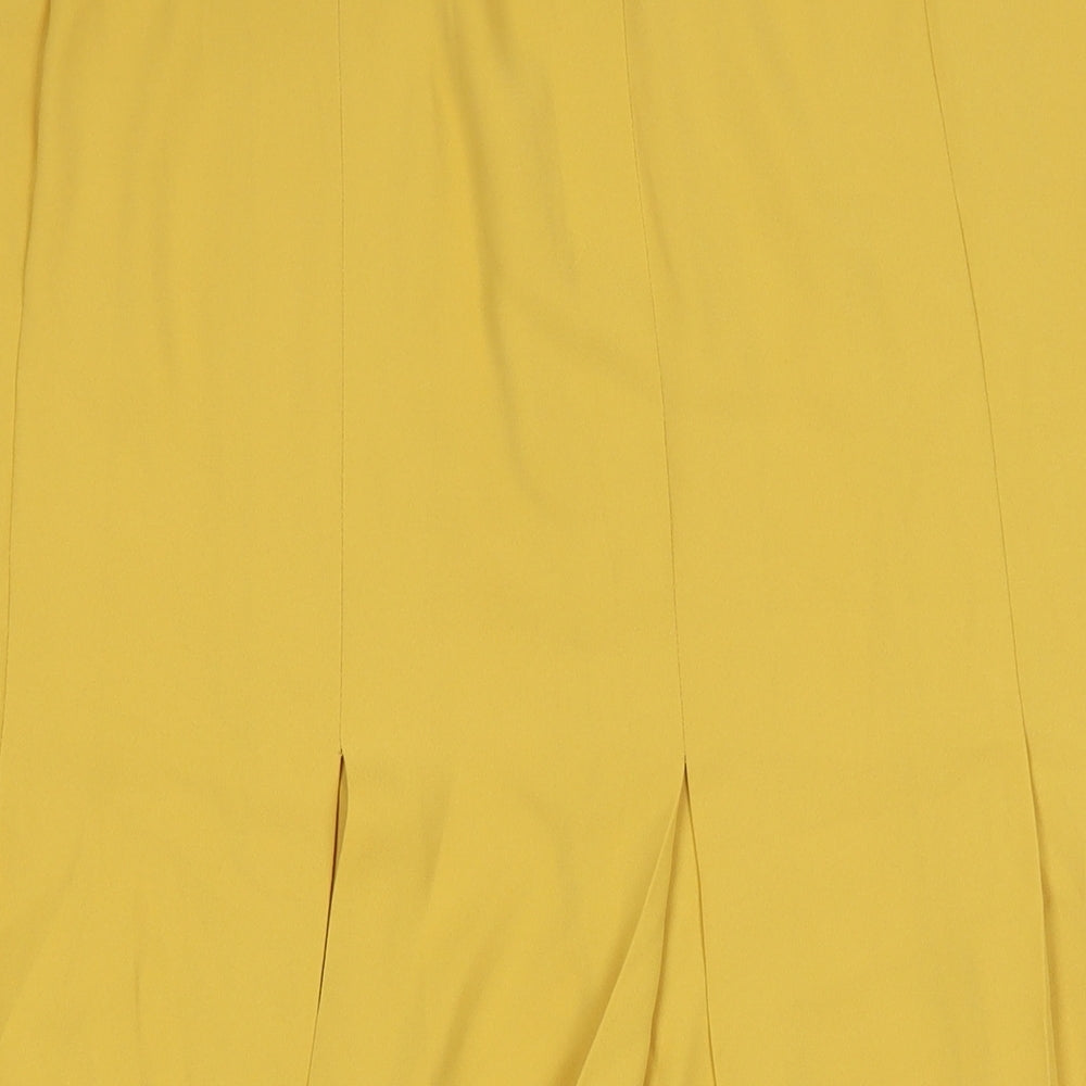 Windsmoor Womens Yellow Polyester Maxi Skirt Size 18 Zip