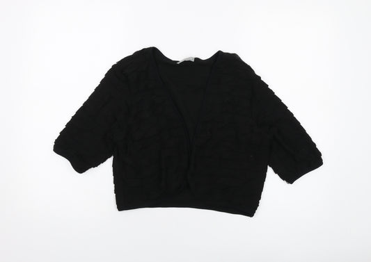 Per Una Womens Black V-Neck Polyester Shrug Jumper Size 14