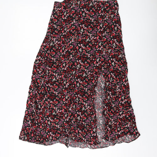 New Look Womens Multicoloured Floral Viscose A-Line Skirt Size 14 Zip