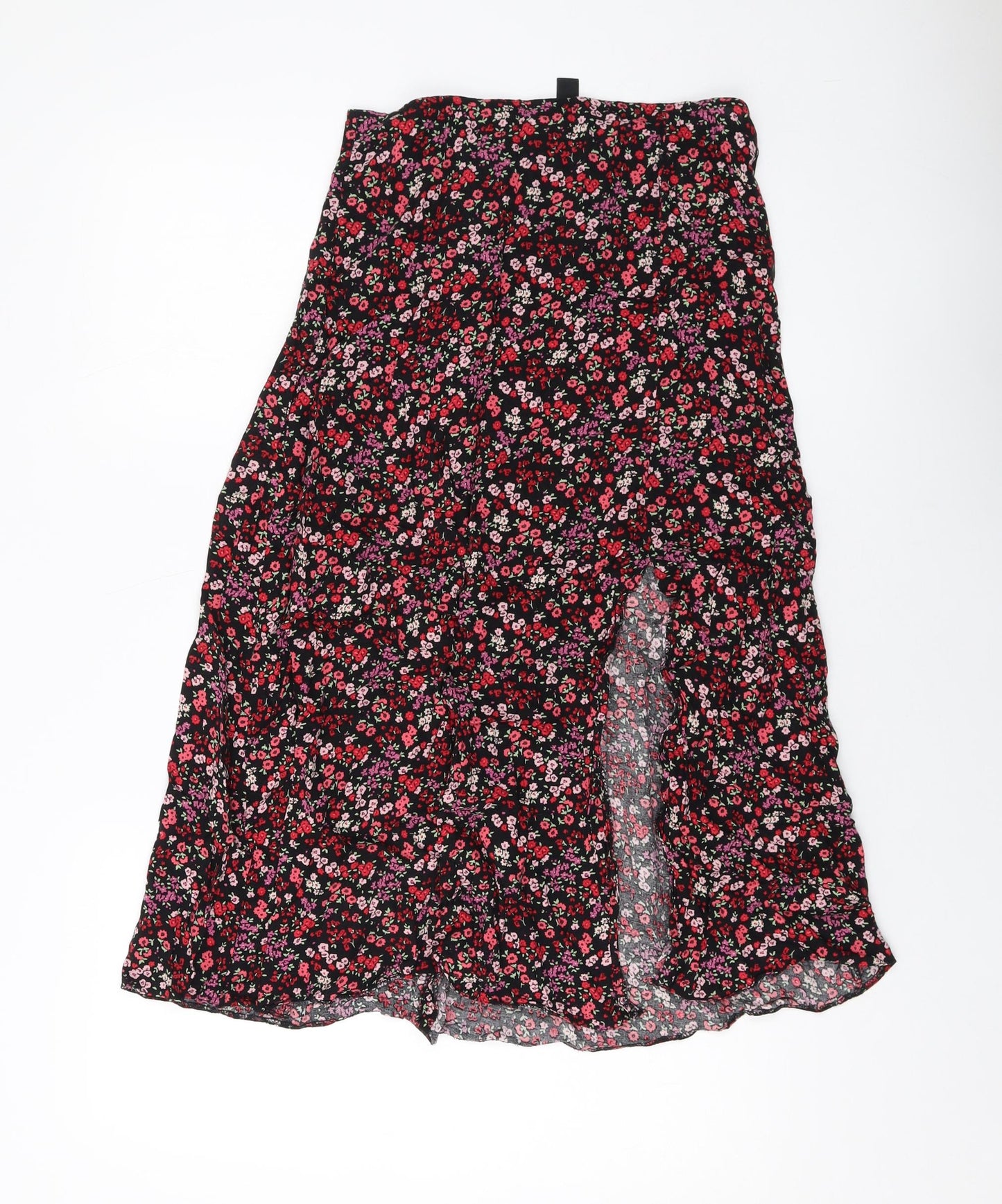 New Look Womens Multicoloured Floral Viscose A-Line Skirt Size 14 Zip