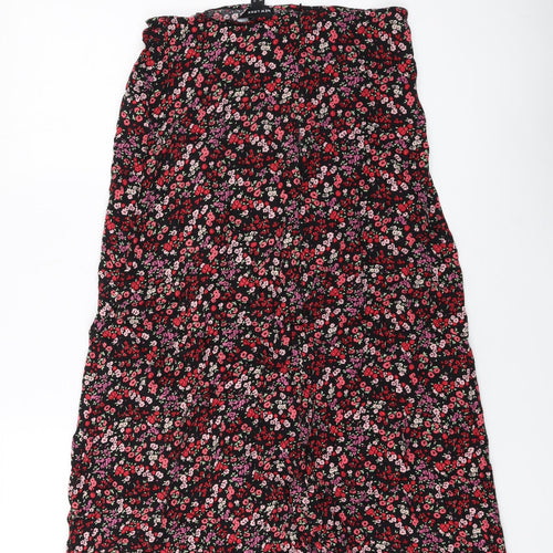 New Look Womens Multicoloured Floral Viscose A-Line Skirt Size 14 Zip