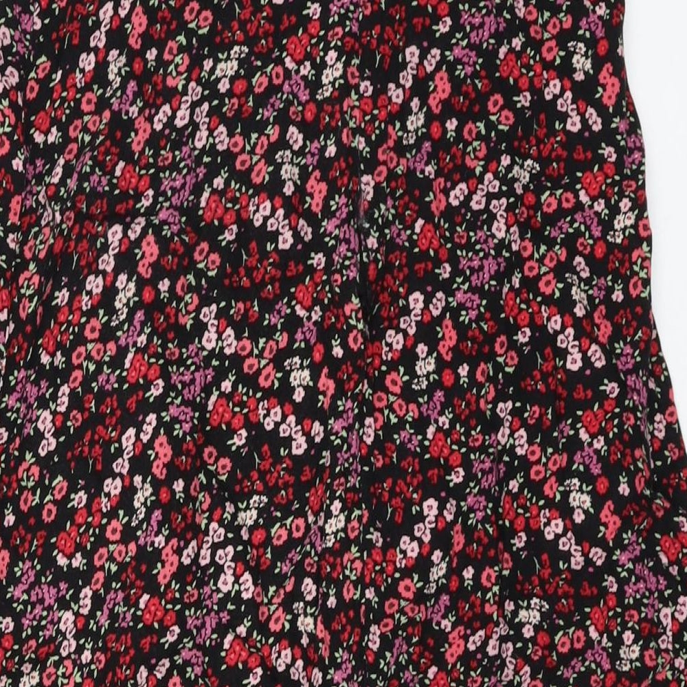 New Look Womens Multicoloured Floral Viscose A-Line Skirt Size 14 Zip